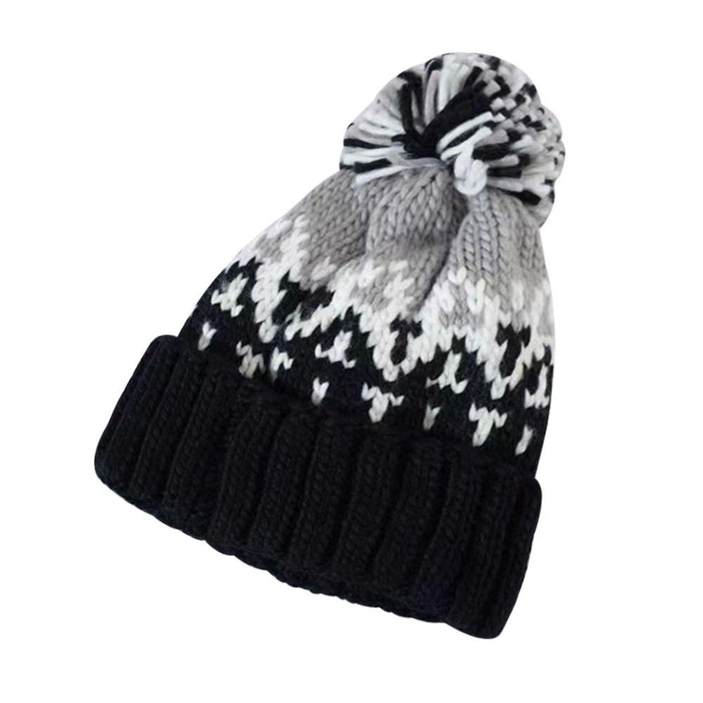 Thickened Winter Hat Warm Beanie Hats Fashion Pompoms Hat  Women