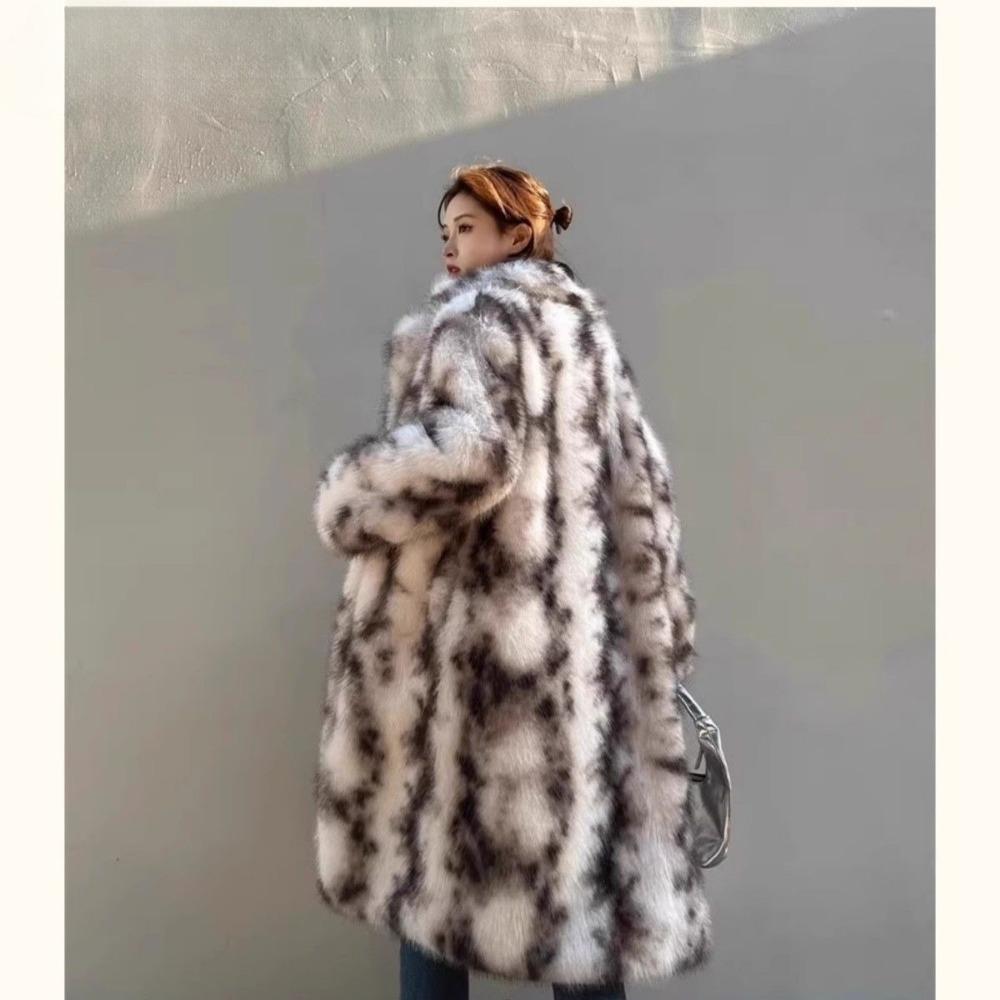 Winter New Fashion Imitation Fox Fur Coat Women's Extended Thickened Loose Environmentally Friendly Fur Coat