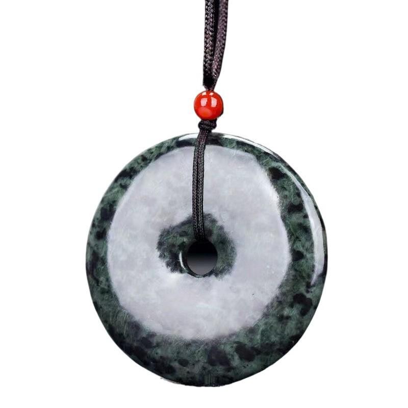Natural Serpentine Jade Stone Necklace for Men and Women - Large Size