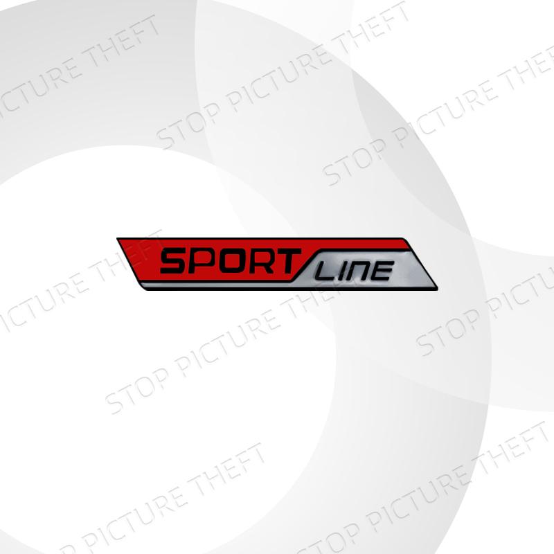 AAABV1 Metal Alloy Sport Line Logo Car Grille Badge Trunk Sticker Decoration Emblem For Skoda Fabia Octavia Citigo Rapid Kodiaq Karoq
