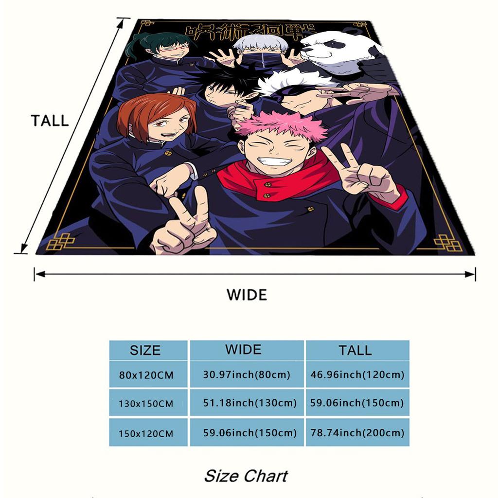 The Jujutsu Kaisen Patterned Blanket Is Perfect for Bedding or Any Other Occasion, Making It A Perfect Gift Choice.