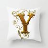 45*45Cm European Gold 26 Letters Pillowcase Digital Printed Peachskin Home Texile Pillowcase Home Decorative Sofa Cushion Cover