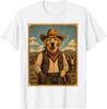 Labrador Retriever Western Graphic Cowboy Dog Smoking T-Shirt