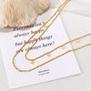 New European and American sweater chain with double-layer round beads high-end design gold necklace
