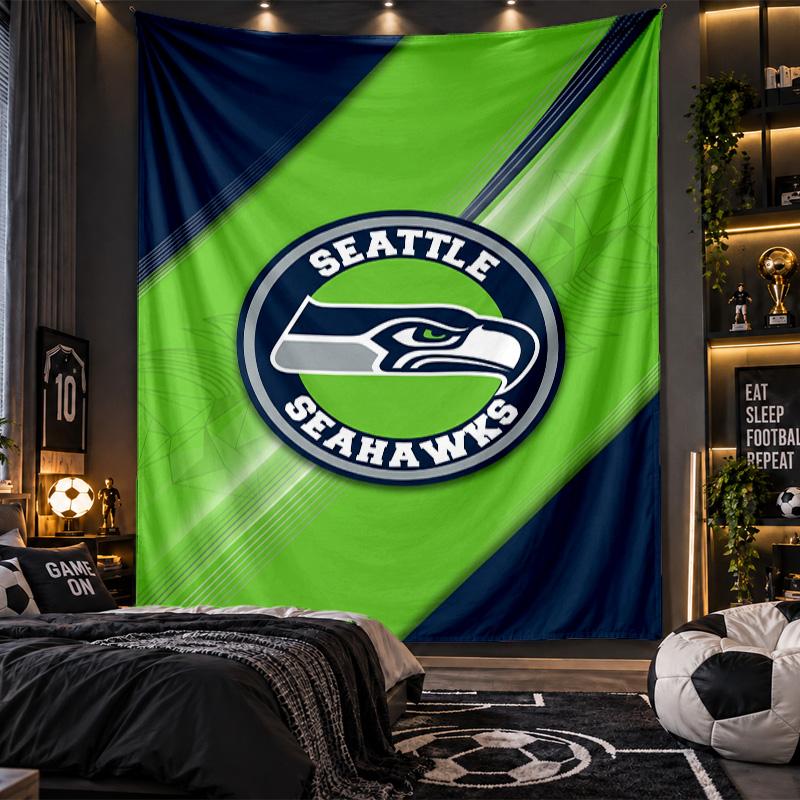Wall Hanging Tapestry Seattle Seahawks Print Cloth for Living Room Bedroom Home Decor
