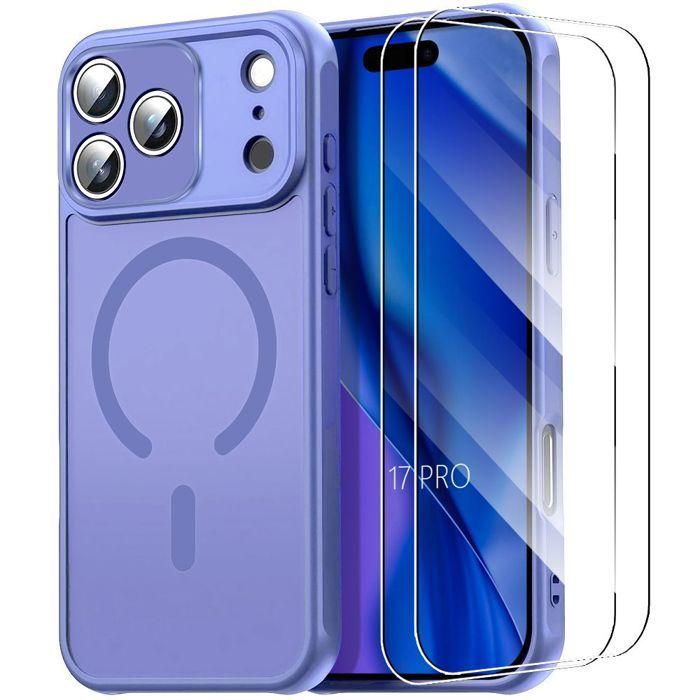 Coque de Téléphone - BOOLING - pour iPhone 17 Pro - Bleu - Antichoc - Protection Caméra