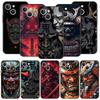 Japan Ghost Face Samurai Phone Case For iPhone 17 16E 15 16 14 13 12 11 Pro Max 7 8 Plus Soft TPU Back Cover