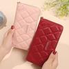Ladies Long Pure Color Wallet Card Holder High-End Feelings Cross-Border Zipper Clutch Handbag