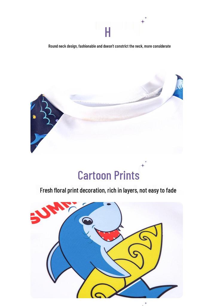 Boys' Dinosaur Two-Piece Swimsuit with Swim Cap for Infants and Toddlers
