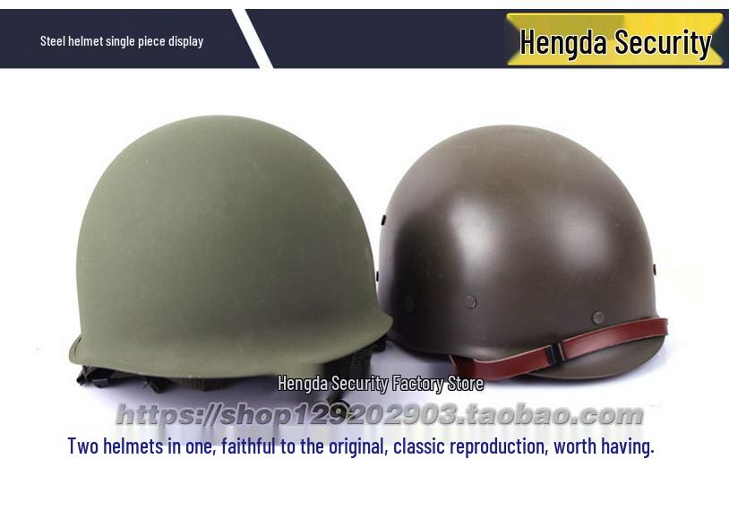 WWII Classic American M1 Steel Helmet - Band of Brothers Film Prop, Double-Layer Design One Size