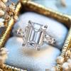 Classic Copper Alloy Zircon Ring Ladies Jewelry Wedding Promise Party Gift