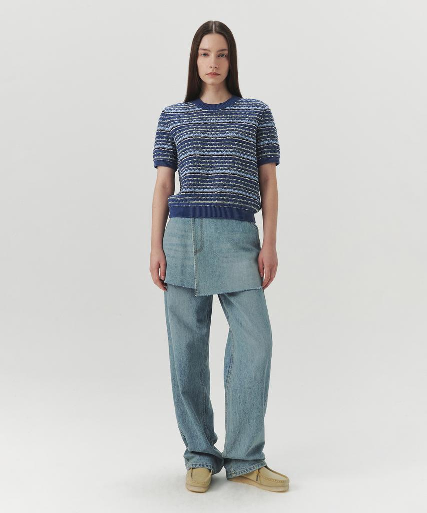 Leuba Tweed Jacquard Round Knit - Dutch Blue