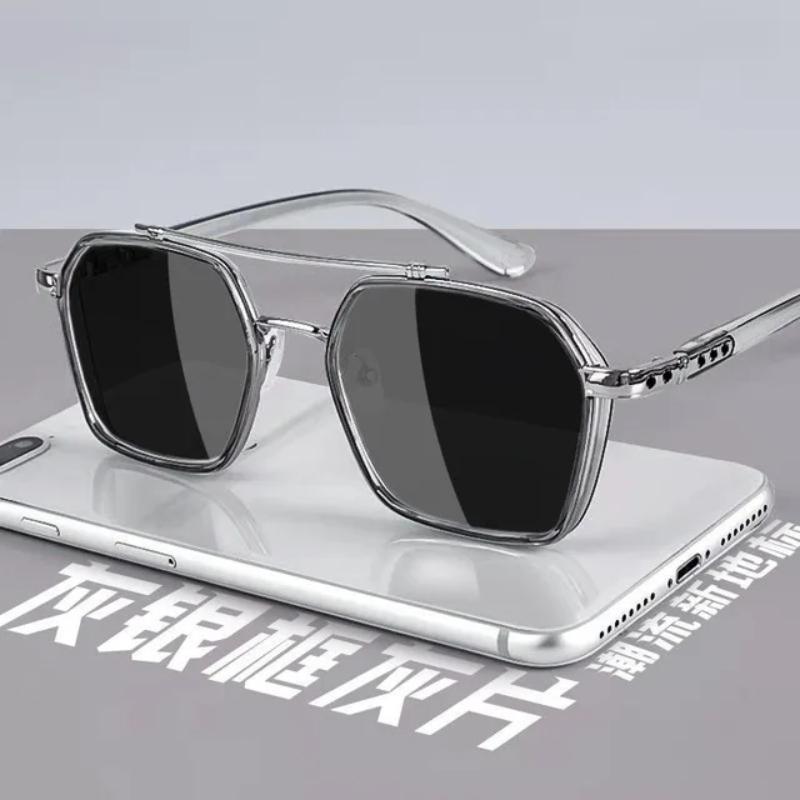 Trendy Sunglasses For Men Double Beam Driver Sun Glasses Male Fashion Vintage Eyewear Uv400 New Protection Shades