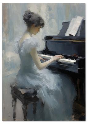 Poster Posters Paintings Woman Piano