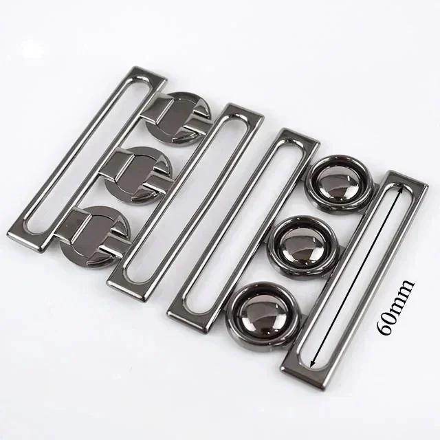 Meetee 1/2/4/5Pcs 30-60mm Metal Waist Belt Buckle Ribbon Band Adjust Clasp Coat Down Jacket Belts Decor Hook Buckles Accessories