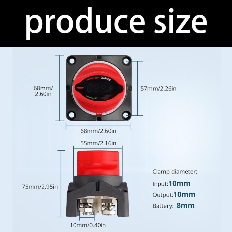 250A High Current Universal Battery Isolator Cut Off Switches with Digital Voltage Display Suitable for Boat Truck Use