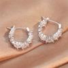 ZAKOL Изысканные серьги-кольца в форме прозрачного сердца из кубического циркония, новые трендовые, с посеребрением, свадебные аксессуары для ушей
