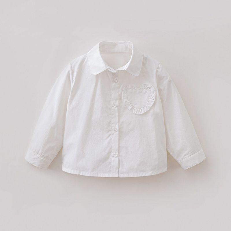 Mark Jenny Lace Heart Girls  Pure Cotton Shirt Baby Shirt 2026 Spring New Style 560117 White 130