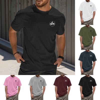 Herrmode Mönstrad Rundhalsad Raka Axlar Kortärmad T-shirt