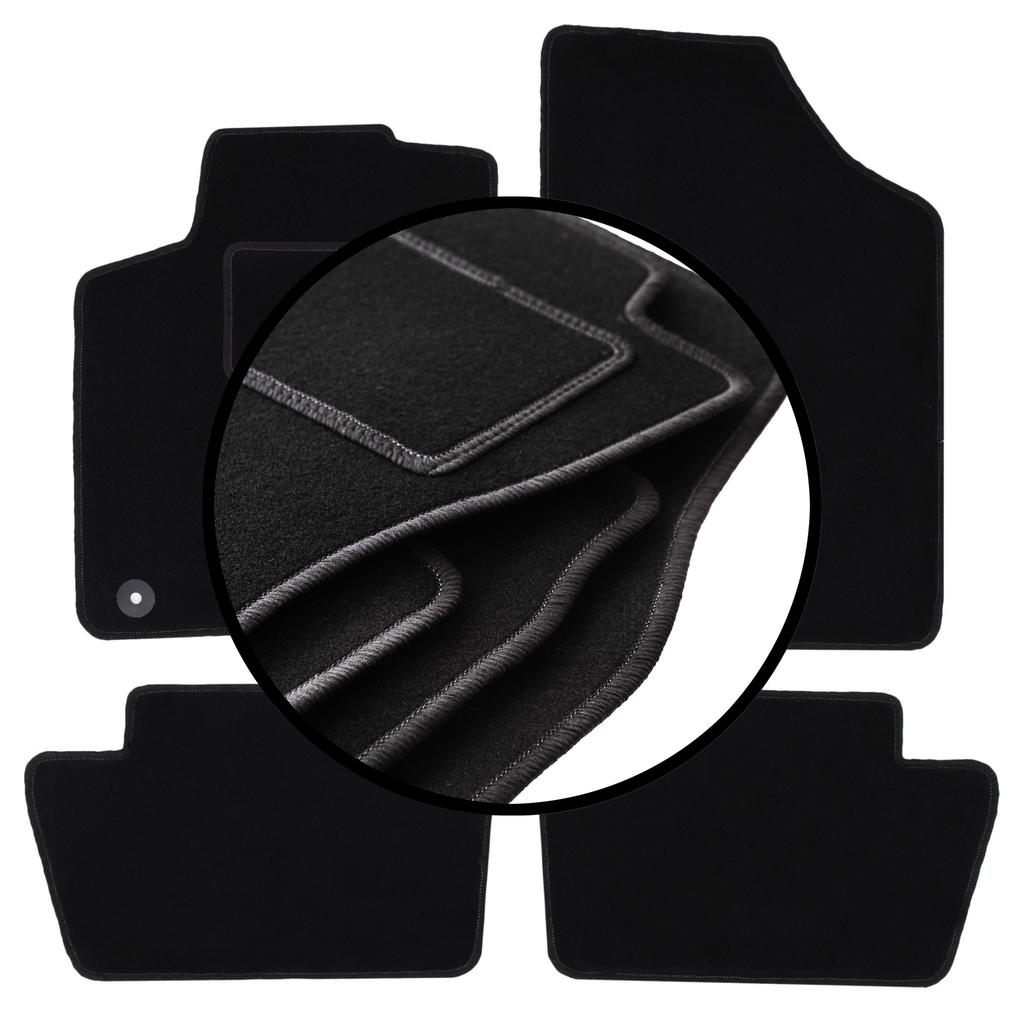 Juego de alfombrillas de terciopelo para: Peugeot 307 hatchback, familiar, SW (2001-2009)