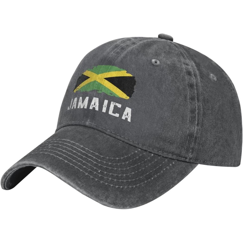 Jamaica Flag Distressed Baseball Cap Washed Cotton Adjustable Dad Hat for Unisex and Women