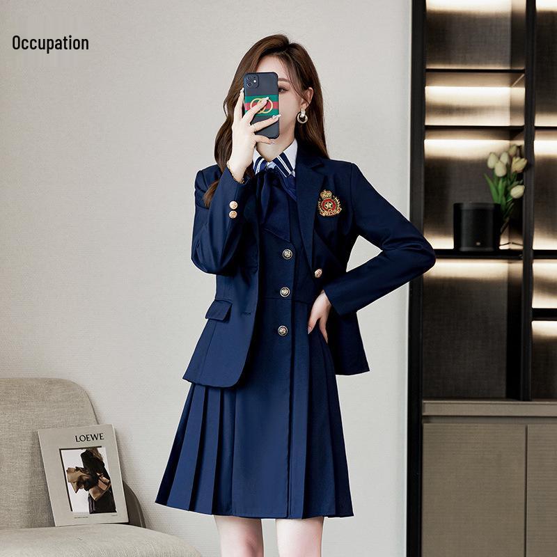 Autumn/Winter Professional Women's Long-Sleeve Suit - College JK Style Kindergarten Teacher Uniform