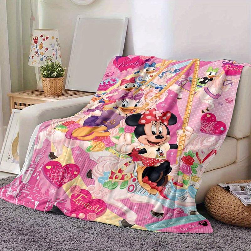 1pc, Minnie and Friends (1) Home Decor Blanket: A Cozy Flannel Throw for Bedroom, Living Room, Travel, Camping, Car, Beach, Office Naps, Perfect Gift