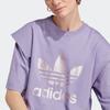 Adidas Letter Print Round Neck Short Sleeve T-Shirt Women Tops Purple IC7203
