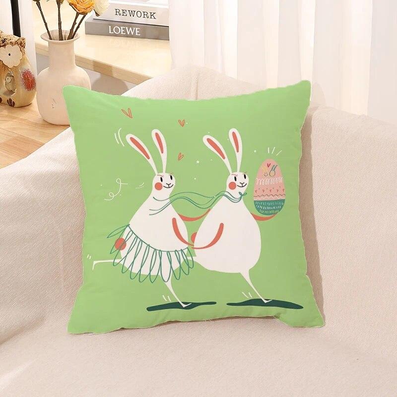 Easter Bunny Pillowcase Cushion Home Decor Office Bed Pillow Car Gift Decoration  Cover