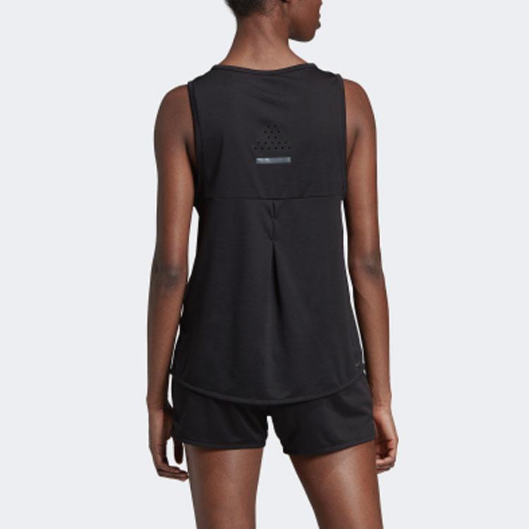 Adidas Solid Color Breathable Sleeveless Training Tank Top Women tops Black EI6373