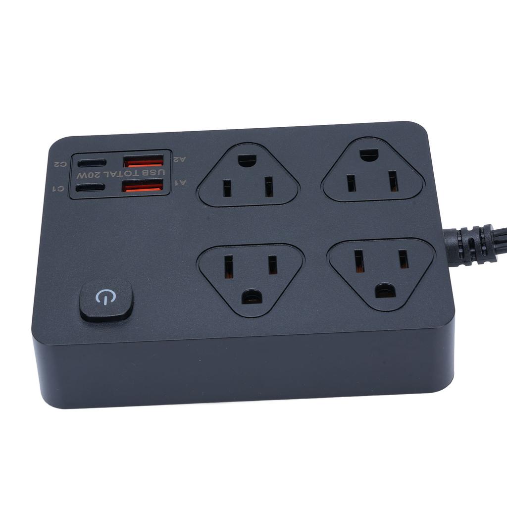 Ultraflache Steckdosenleiste Hohe Sicherheit Schnelllade-Steckdose Verlängerungsleiste mit 20W Typ-C 18W USB-Anschlüssen für