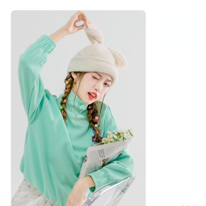 New Rabbit Ear Hat Girls Winter Warm Hat Beret Cute Stretch Plush Hat