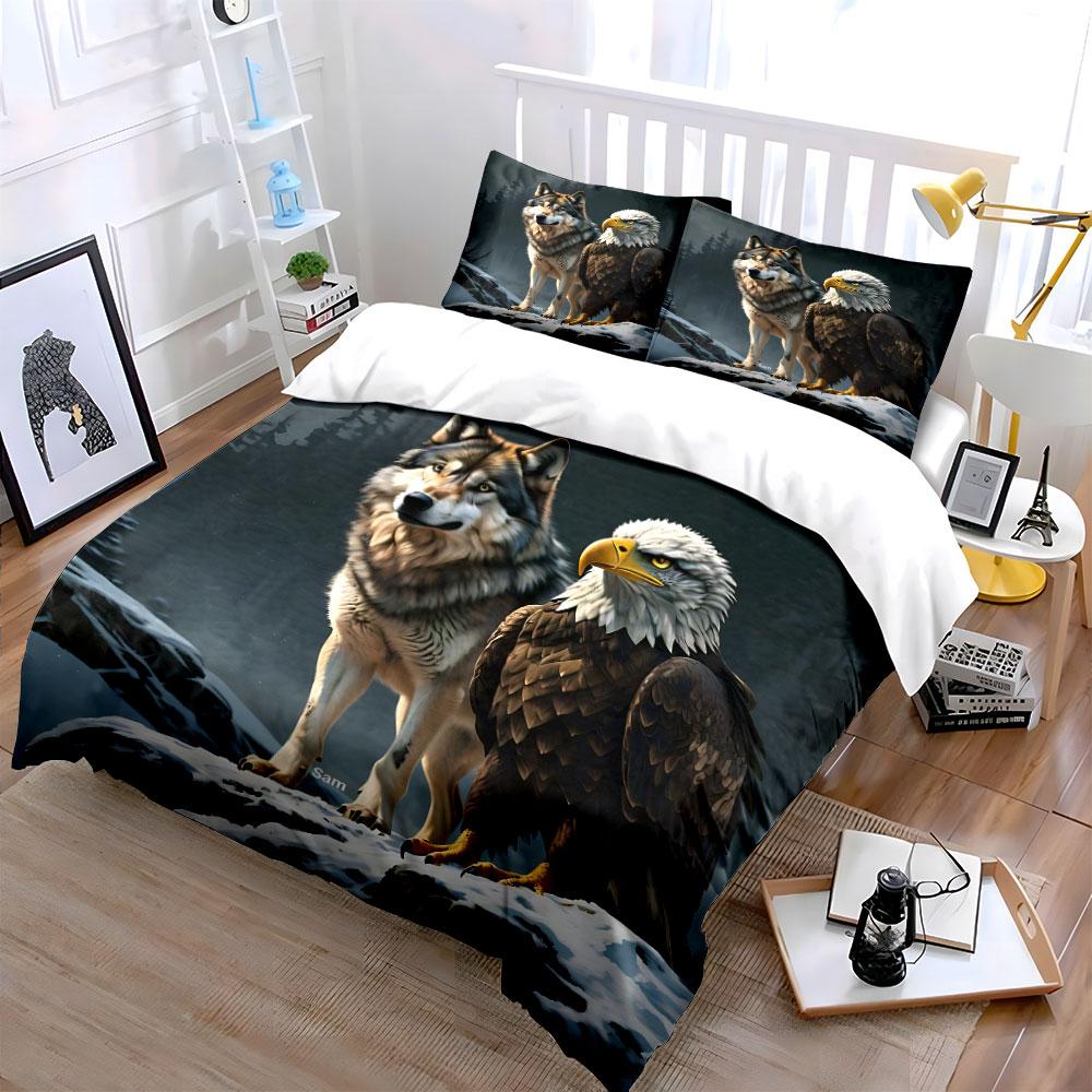 "Wildlife Nature Print Decor" Soft Skin-Friendly Bedding Set Includes 1 Duvet Cover And 2 Pillowcase Gift
