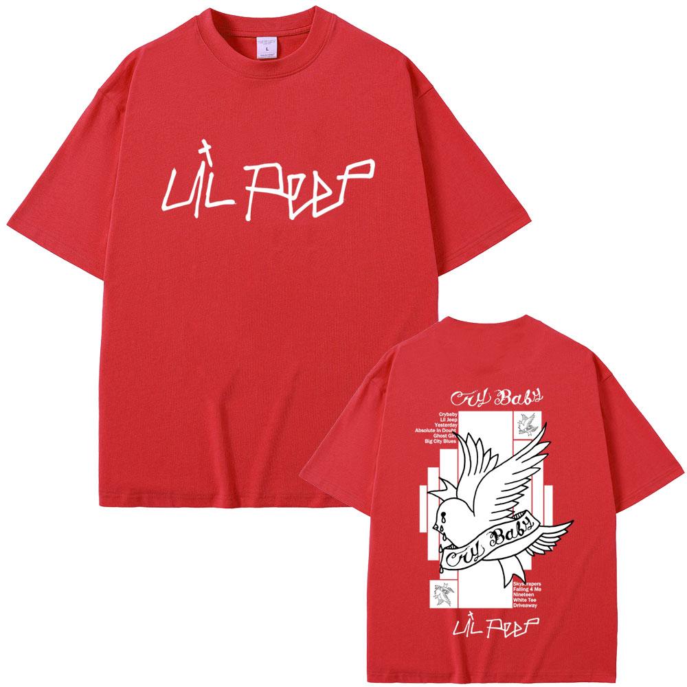 Rapper Lil Peep Crybaby Album Graphic T Shirt Men Women Hip Hop Fashion Tshirts Male Casual Vintage Oversized Short Sleeve Tees