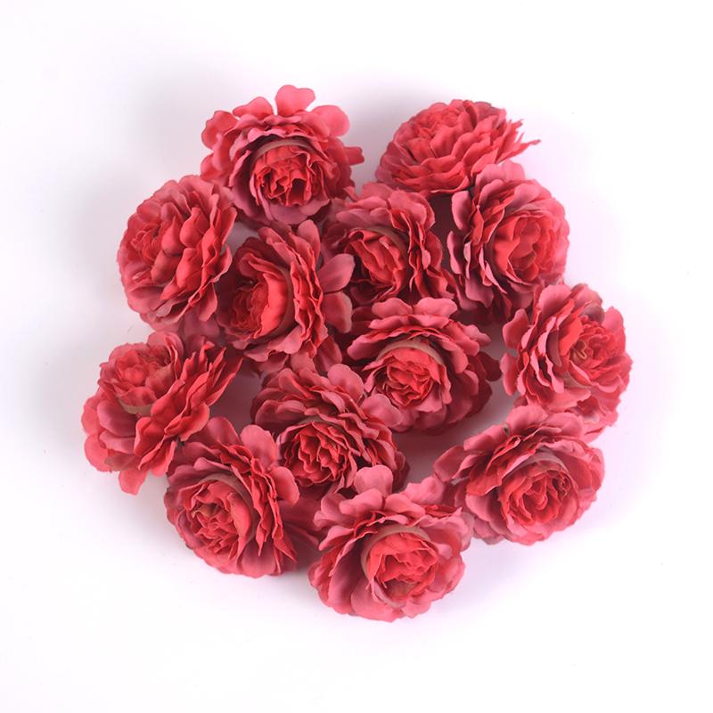 10/20Pcs Silk Rose Artificial Flower Head  For Home Room Decor Christmas Party Marriage Wedding Decoration DIY Wreath Accessorie