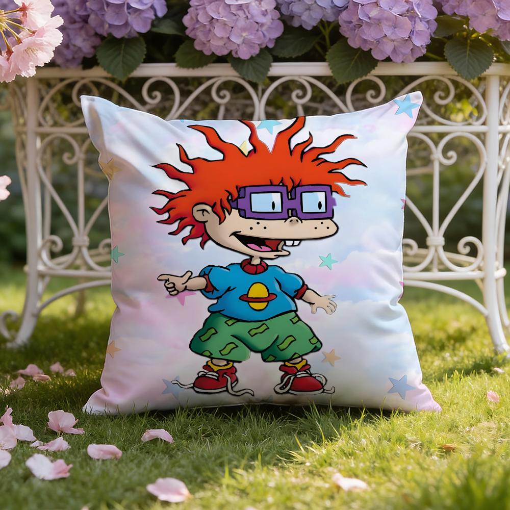 Anime cartoon R-Rugrats Cushion Cover Home & Car Dual-Scene Pillow Cover: Reversible for Premium Comfort