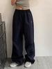 Navy Blue Women's Versatile Yamamoto Straight-Leg Water-Resistant Wide-Leg Sweatpants - New Spring/Autumn Style