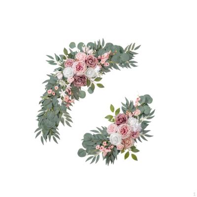 2x Květiny na svatební oblouk Zeleň Roh Vítejte Znamení Dekorace Umělé pro