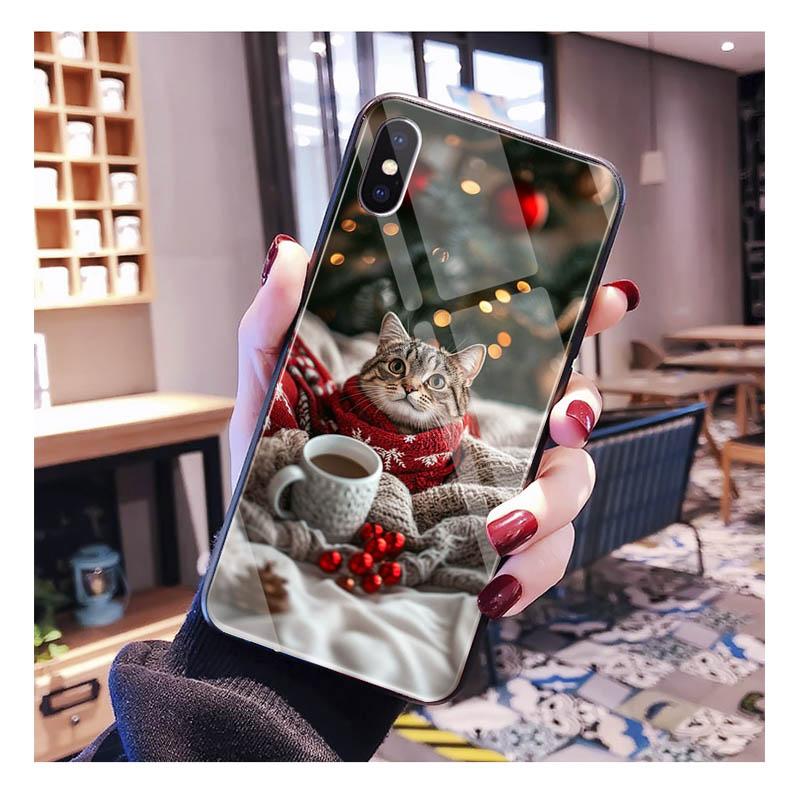 

Glass phone case For Samsung S25 S24 S23 S22 Ultra S24 Plus A55 A16 A54 A15 A56 A36 S25 FE Christmas Kawaii S25 FE
