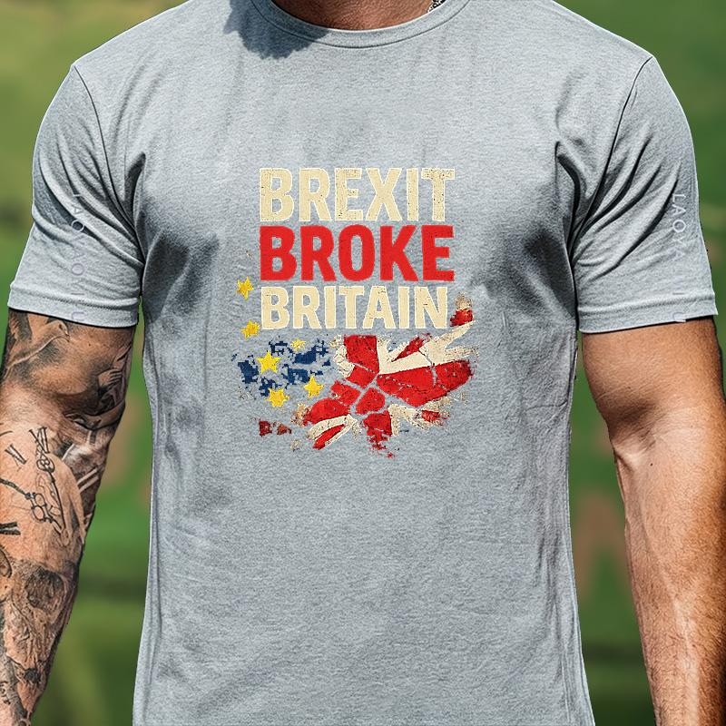 Maglietta Grafica Bandiera UK EU Brexit Stile Usurato Unisex Unisex Unisex Vintage Cultura Britannica Cotone Streetwear Top Casual