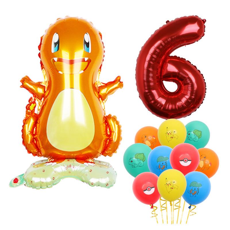 Standing Pokémon Pikachu Squirtle Child Elf Birthday Aluminum Film Printing Latex Balloon Gift