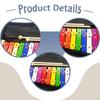 Rainbow Xylophone Glockenspiel 15 Note Christmas Gift with Wooden Beaters Multi Colored for Kids