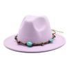 Emerald Western Region Style Top Hat Resin Accessories Jazz Hat Woolen Felt Hat