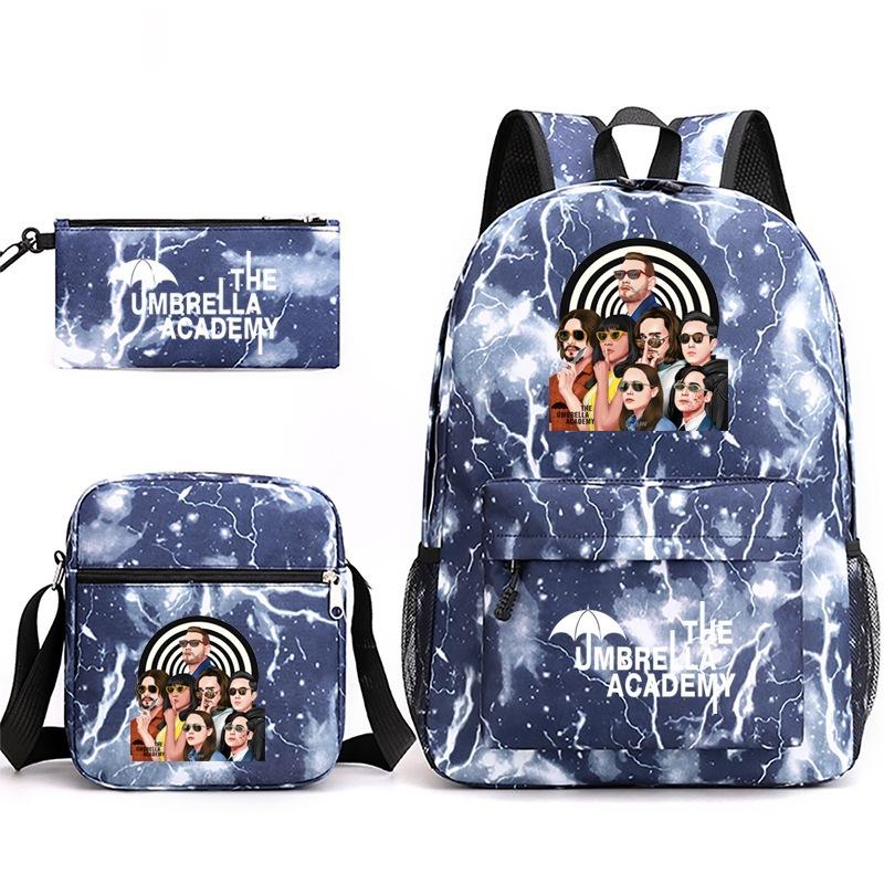 School Season Theumbrellaacademy School Bag 3-Piece Pencil Case + Shoulder Bag + Backpack
