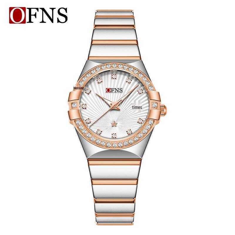 Oufanni Retro Classic Ladies Quartz Watch - Steel Band, Light Luxury, Waterproof, with Calendar