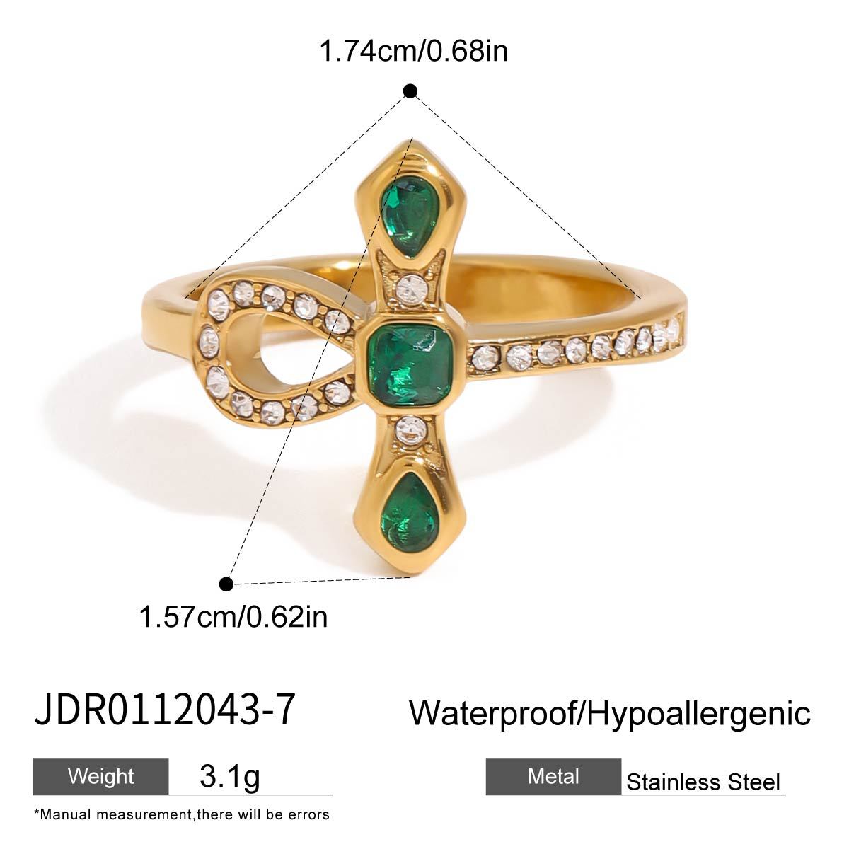 Jie Ding European and American cross snake ring titanium steel does not fade stainless steel jewelry niche design rings