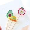 100PCS Disposable Cocktails Picks, Natural Bamboo Stick, with Beach Fruits Palm Trees Decoration, Fruit Picks for Parties And Picnic Plating