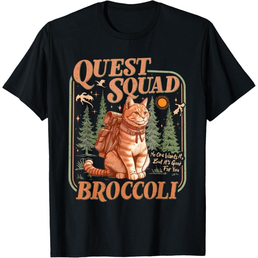 Quest Fantasy Squad Broccoli Kitten Funny Cat T-Shirt(1) XXXXXL