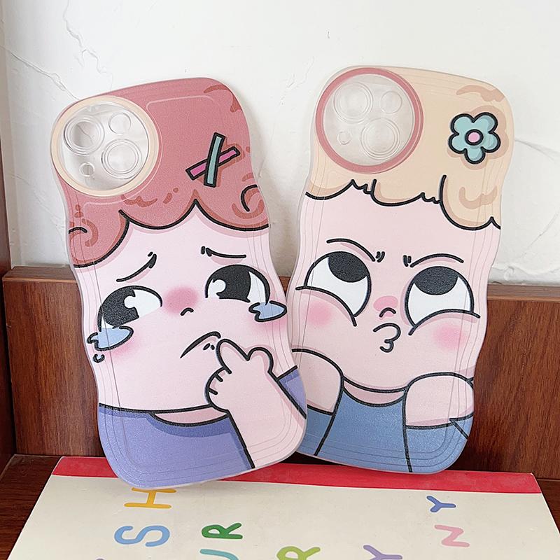 Ładna dziewczyna fala miękki futerał na telefon dla Realme C55 C53 IPhone 15 OPPO A58 Reno 10 5G Samsung S23 S24 Ultra A54 A53 Redmi Note 12 Pro Note 11 Infinix Cover