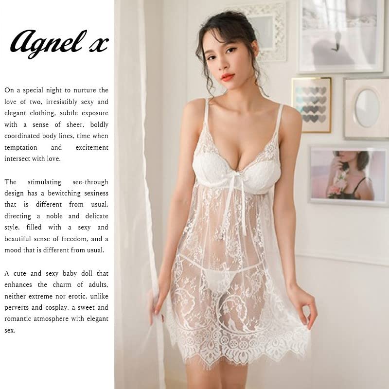 Sexiga Underkläder Underkläder Babydoll Förföriska Underkläder Trosset Set Camisole Spets Negligé Nattkläder Cosplay Genomskinlig Extrem Kinky X024 [Agnel